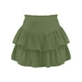 thumbnail image 1 of XIAONU Tiered Ruffle Mini Skirt For Women Smocked Waist Flowy Lightweight Skirt Breathable Cute Summer Casual Wear Chiffon Skirt, 1 of 3