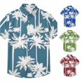 thumbnail image 1 of XIAONU Tree Print Shirt for Men Short Sleeve Button Front Beach Tops, 1 of 4