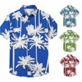thumbnail image 1 of XIAONU Tree Print Shirt for Men Short Sleeve Button Front Beach Tops, 1 of 4
