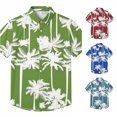thumbnail image 1 of XIAONU Tree Print Shirt for Men Short Sleeve Button Front Beach Tops, 1 of 4