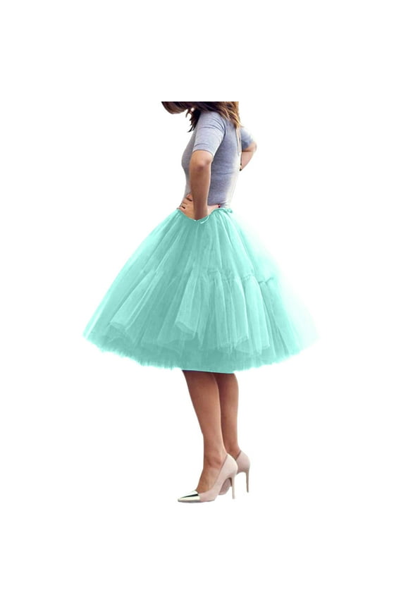 Ulle Tutu Skirt For Women Elastic Waist Petticoat Fluffy Skirt One Size Parties Weddings Skirts