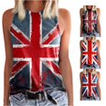 thumbnail image 1 of XIAONU Union Jack Flag Print Tank Top for Women Sleeveless High Neck Vintage Summer Vest, 1 of 4