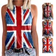 thumbnail image 1 of XIAONU Union Jack Flag Print Tank Top for Women Sleeveless High Neck Vintage Summer Vest, 1 of 4