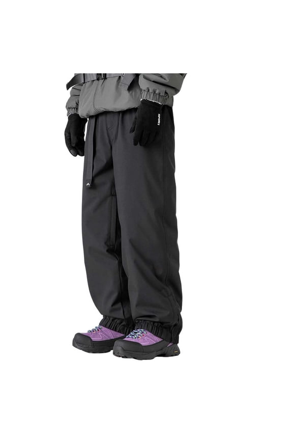 Waterproof Snow Pants For Men Elastic Cuff Belted Snow Pants Windproof Streetwear Ski Snow Pants