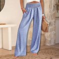 thumbnail image 1 of XIAONU Wide Leg Pants for Women Gingham Loose-Fit High-Waist Casual Beach Vacation Trousers, 1 of 4