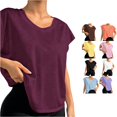 thumbnail image 1 of XIAONU Women Geometric Print T Shirt Loose Cap Sleeve Athletic Workout Top, 1 of 5