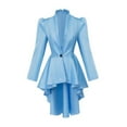 thumbnail image 1 of XIAONU Women Gothic Tailcoat Set Ruffled High Low Peplum Blazer Shorts Formal Event Sets, 1 of 7
