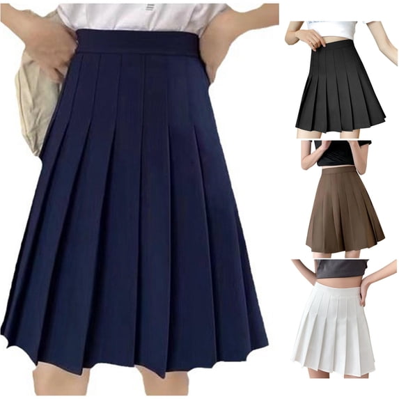 XIAONU Women High Waist Pleated Mini Skirt Casual Athletic Tennis Skirts