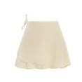 thumbnail image 1 of XIAONU Women Side Tie Wrap Mini Skirt High Waist Layered Flowy Chiffon Casual Versatile Short Skirt, 1 of 1