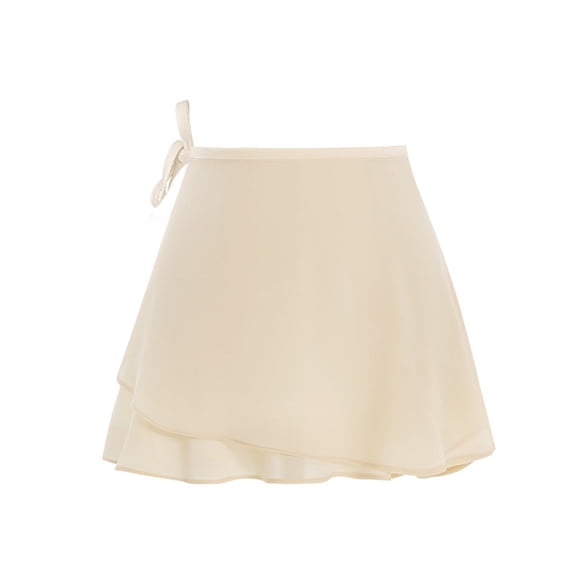 XIAONU Women Side Tie Wrap Mini Skirt High Waist Layered Flowy Chiffon Casual Versatile Short Skirt