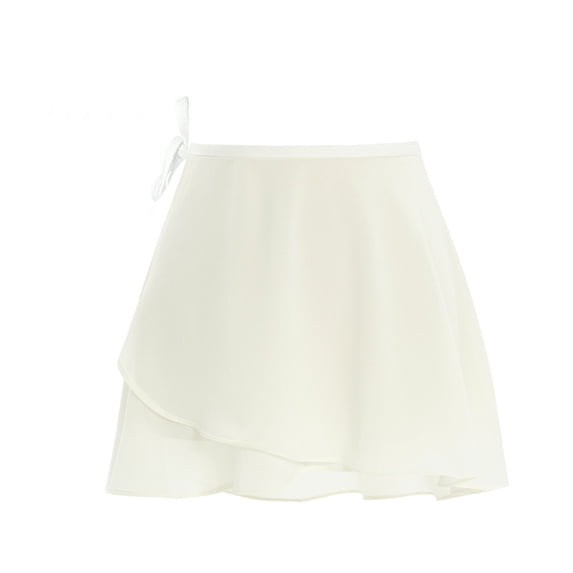 XIAONU Women Side Tie Wrap Mini Skirt High Waist Layered Flowy Chiffon Casual Versatile Short Skirt