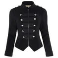 thumbnail image 1 of XIAONU Women Solid Military Style Jacket Fitted Double Blazer Performance Event Jackets, 1 of 2