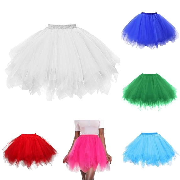 XIAONU Women's Asymmetrical Tutu Skirt Lightweight Tutu Skirts Festival Dance Mini Skirt