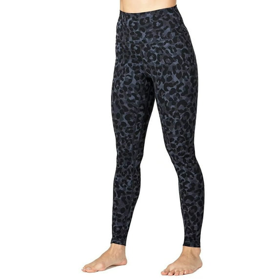 XIAONU Women's Camo Print Leggings High Waist Full Length Design Bottoms Stretchy Activewear Style Yoga Pants Navy