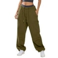 thumbnail image 1 of XIAONU Women's Cargo Jogger Pants High-Waisted Relaxed-Fit Trousers Versatile Daily Casual Lounge Bottoms, 1 of 5