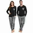 thumbnail image 1 of XIAONU Women's Casual Checkered Sleepwear Set Crew Neck Top and Long Pants Homewear Daily Comfort Relaxed Pajamas Set, 1 of 3