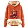 thumbnail image 1 of XIAONU Women's Casual Cow Print Pullover Hoodie Fashionable Long Sleeve Sweatshirt for Cozy Winter Comfort, 1 of 3