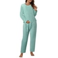 thumbnail image 1 of XIAONU Women's Casual Pajama Set Cotton Long-Sleeve Top & Pants Sleepwear Fall Winter Soft Warm Homewear, 1 of 7