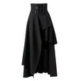 thumbnail image 1 of XIAONU Women's Corset-Waist Asymmetrical Midi Skirt Lace-Up High-Waist Skirt Edgy Elegant Party Formal Wear, 1 of 4