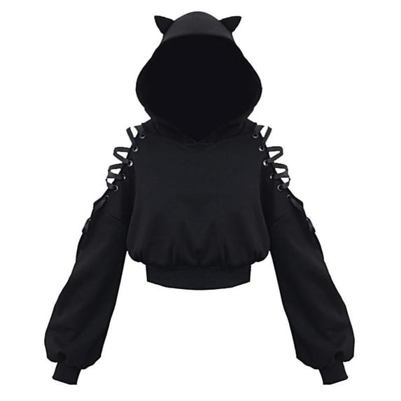 XIAONU Women's Cute Cat Hoodie Pullover with Long Sleeves and Ear Hooded Sweatshirt for Casual Comfort