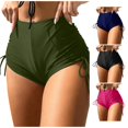 thumbnail image 1 of XIAONU Women's Drawstring Side Swim Shorts Solid Summer Beach Swim Trunks, 1 of 5
