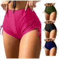 thumbnail image 1 of XIAONU Women's Drawstring Side Swim Shorts Solid Summer Beach Swim Trunks, 1 of 5