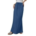 thumbnail image 1 of XIAONU Women's Drawstring Waist Maxi Skirt Lightweight Loose-Fit Skirt Comfortable Versatile Daily Casual Wear, 1 of 7