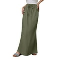 thumbnail image 1 of XIAONU Women's Drawstring-Waist Maxi Skirt Lightweight Loose-Fit Skirt Comfy Versatile Daily Casual Wear, 1 of 7