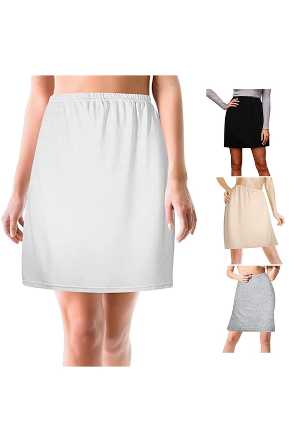 Women's Elastic Waist Half Skirt Light Base Skirts Daily Undergarment Midi
