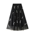 thumbnail image 1 of XIAONU Women's Embroidered Tulle Midi Skirt Elastic Waist Sequin-Embellished Skirt Delicate Romantic Date Night Skirts, 1 of 8