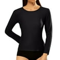 thumbnail image 1 of XIAONU Women's Fashion Ribbed Long Sleeve Crewneck Slim Fit Casual T-Shirt Top Daily Wear, 1 of 6