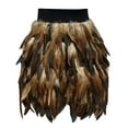 thumbnail image 1 of XIAONU Women's Feather-Trimmed Mini Skirt Elastic Waist Fluffy Skirt Bold Dramatic Party Club Performance Wear, 1 of 3