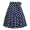 thumbnail image 1 of XIAONU Women's Flared Midi Skirts High Waist Belted Printed Skirt Stretchy Retro Skirt For Daily Wear Party Casual Outings, 1 of 4