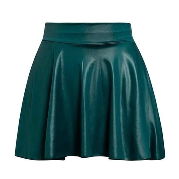 XIAONU Women's Flared Satin Skirt A-Line Flared Hem Silky Skirt Soft Lightweight Trendy Club Skirts