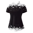 thumbnail image 1 of XIAONU Women's Floral Print Polo Shirt Short Sleeve Casual Golf Sports Performance Tops, 1 of 3
