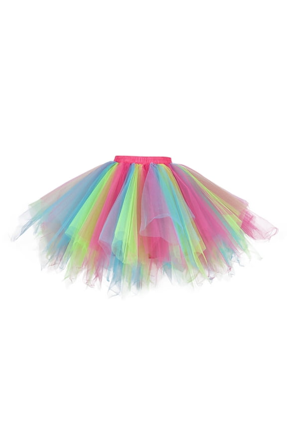 Women's Fluffy Tulle Skirt Layered Ruffled Mini Skirt Versatile Playful Casual Wear Skirt