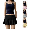 thumbnail image 1 of XIAONU Women's Fold-Over Waist Mini Skirt Ruffled Mini Skirts Summer Sport Short Bottom, 1 of 7