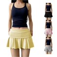 thumbnail image 1 of XIAONU Women's Fold-Over Waist Mini Skirt Ruffled Mini Skirts Summer Sport Short Bottom, 1 of 7