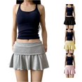 thumbnail image 1 of XIAONU Women's Fold-Over Waist Mini Skirt Ruffled Mini Skirts Summer Sport Short Bottom, 1 of 7