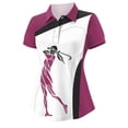 thumbnail image 1 of XIAONU Women's Golf Player Print Polo Shirt Short Sleeve Color Block Sports Performance Tops, 1 of 3