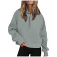 thumbnail image 1 of XIAONU Women's Half Zip Hoodies Raglan Sleeve Pullover Comfy Casual Daily Top, 1 of 5