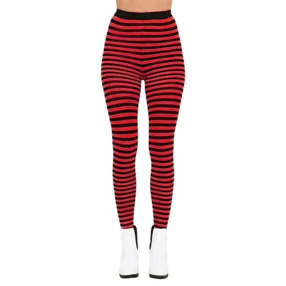 XIAONU Women's High Stretch Tights Soft Slim Striped Daily Wear Legging Bottoms