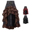thumbnail image 1 of XIAONU Women's High Waist Skirt Ruffled Gothic Steampunk Party Maxi Skirt, 1 of 4
