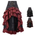thumbnail image 1 of XIAONU Women's High Waist Skirt Ruffled Gothic Steampunk Party Maxi Skirt, 1 of 5