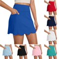 thumbnail image 1 of XIAONU Women's High Waisted Skort Side Pockets Scalloped Hem Tennis Skirt, 1 of 6