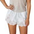 thumbnail image 1 of XIAONU Women's Lace Shorts High Waist Relaxed Fit Bottoms Soft Loungewear Style Sleepwear Pants White, 1 of 4