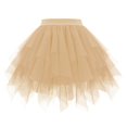 thumbnail image 1 of XIAONU Women's Layered Tulle Tutu Mini Skirt High Low Elastic Waist Party Dance Halloween Skirts, 1 of 2