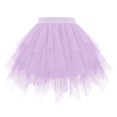 thumbnail image 1 of XIAONU Women's Layered Tulle Tutu Mini Skirt High Low Elastic Waist Party Dance Halloween Skirts, 1 of 2