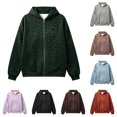 thumbnail image 1 of XIAONU Women's Leopard Print Zip‑Up Hoodie Long Sleeve Full Zipper Ribbed Cuffs Loose Fit Casual Sweatshirt, 1 of 5