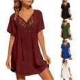 thumbnail image 1 of XIAONU Women's Loose Fit Beach Cover Up Short Sleeve Summer Swim Cover Dress, 1 of 6